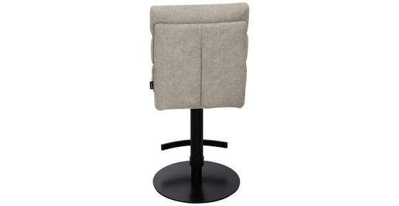 BARHOCKER Webstoff Sandfarben Eisen Stoffauswahl, Sitzfläche 360° drehbar  - Sandfarben/Schwarz, Design, Textil/Metall (42/90-117/58,5cm) - Novel