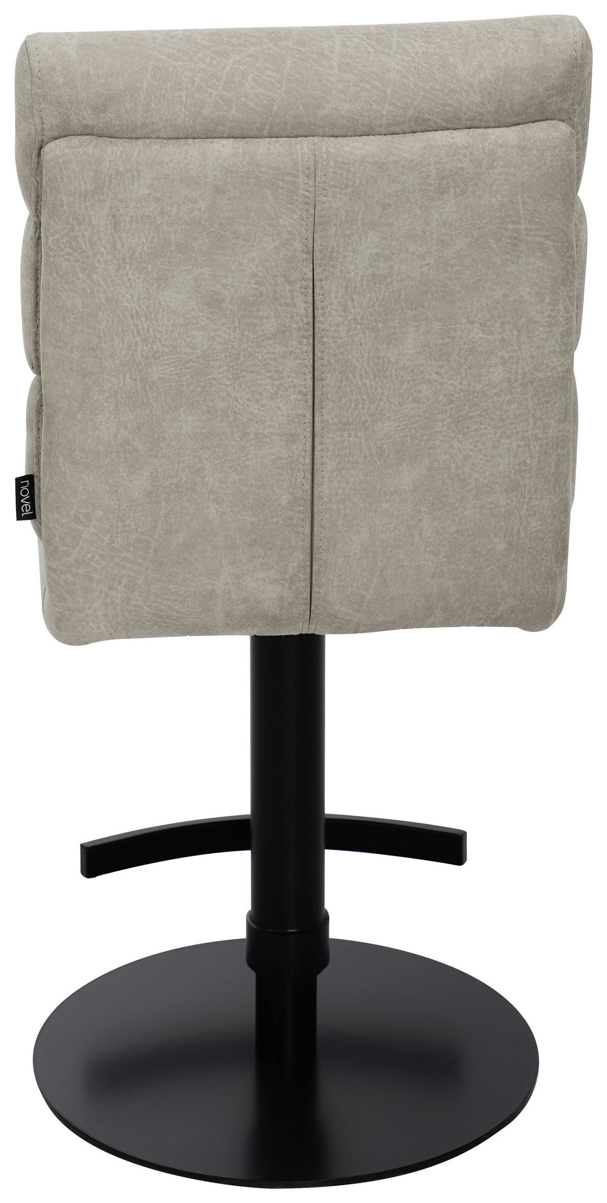 BARHOCKER Webstoff Sandfarben Eisen Stoffauswahl, Sitzfläche 360° drehbar  - Sandfarben/Schwarz, Design, Textil/Metall (42/90-117/58,5cm) - Novel