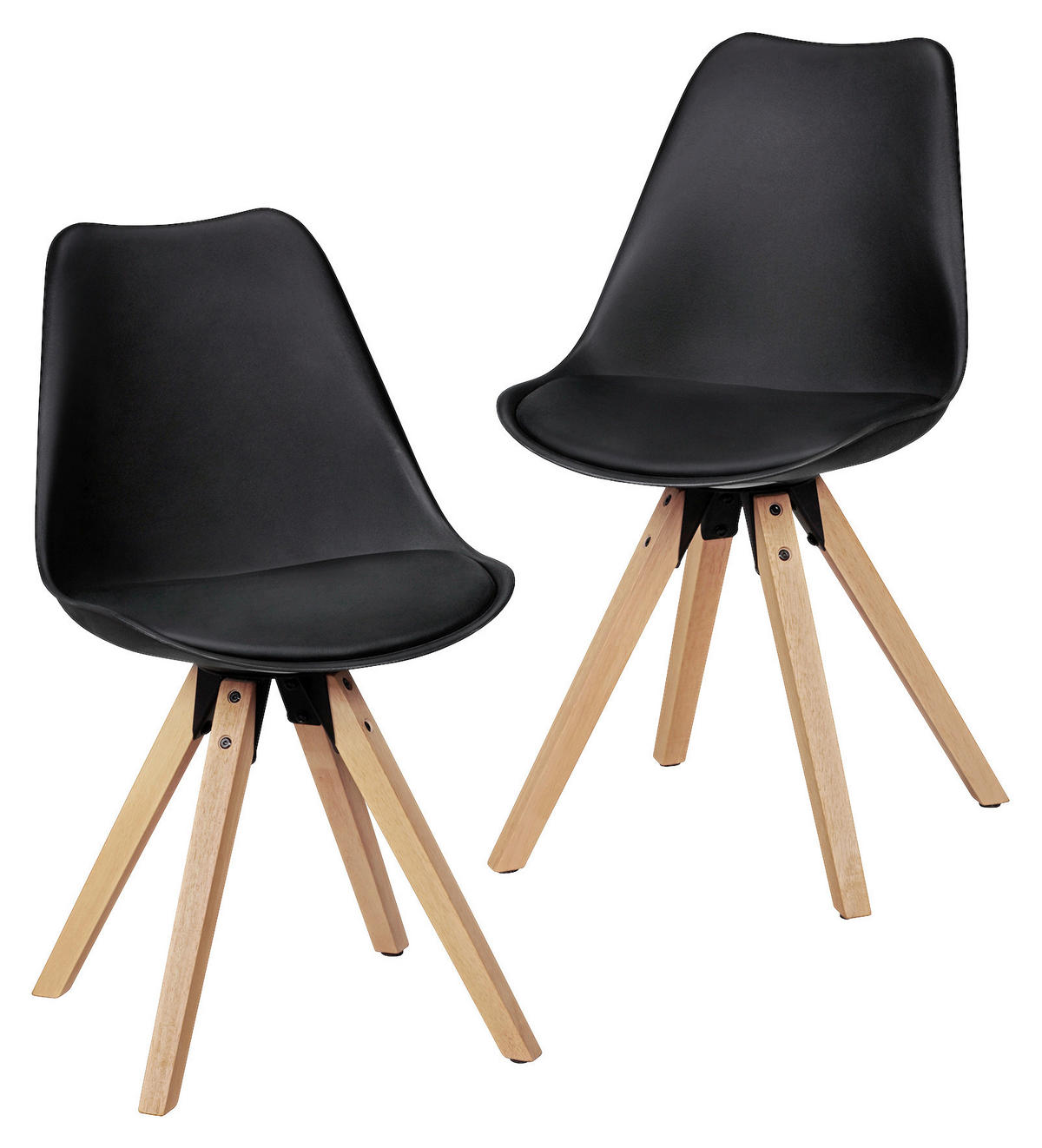 SET STOLOV, les, umetna masa, tekstil črna  - črna/barve hrasta, Design, umetna masa/tekstil (48/89/48cm) - MID.YOU