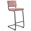 BARHOCKER Cord Rosa, Schwarz Eisen Stoffauswahl, Typenauswahl  - Schwarz/Rosa, Design, Textil/Metall (45/105/54cm) - home24