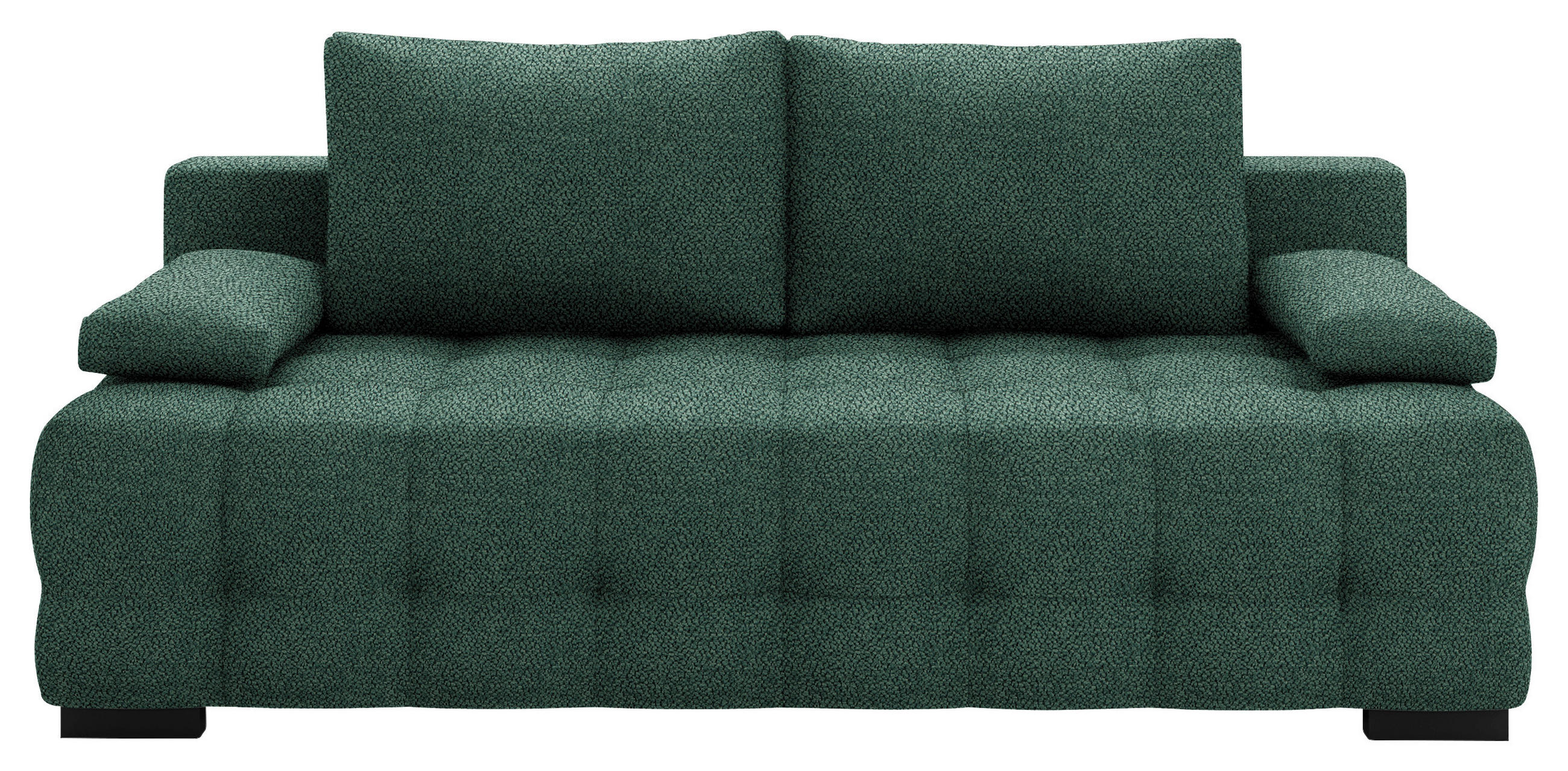 SCHLAFSOFA in Chenille, Plüsch Grün  - Schwarz/Grün, KONVENTIONELL, Kunststoff/Textil (209/96/100cm) - Stylife