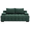 SCHLAFSOFA in Chenille, Plüsch Grün  - Schwarz/Grün, KONVENTIONELL, Kunststoff/Textil (209/96/100cm) - Stylife