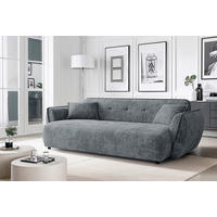 VIERSITZER-SOFA Nelia Chenille Dunkelgrau  - Dunkelgrau/Schwarz, Design, Kunststoff/Textil (250/81/114cm) - P & B