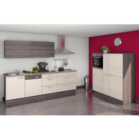 KÜCHENLEERBLOCK  270/153,2 cm  in Weiß, Eiche Bianco, Eiche grau  - Eiche Bianco/Edelstahlfarben, Design, Holzwerkstoff/Metall (270/153,2cm) - Express