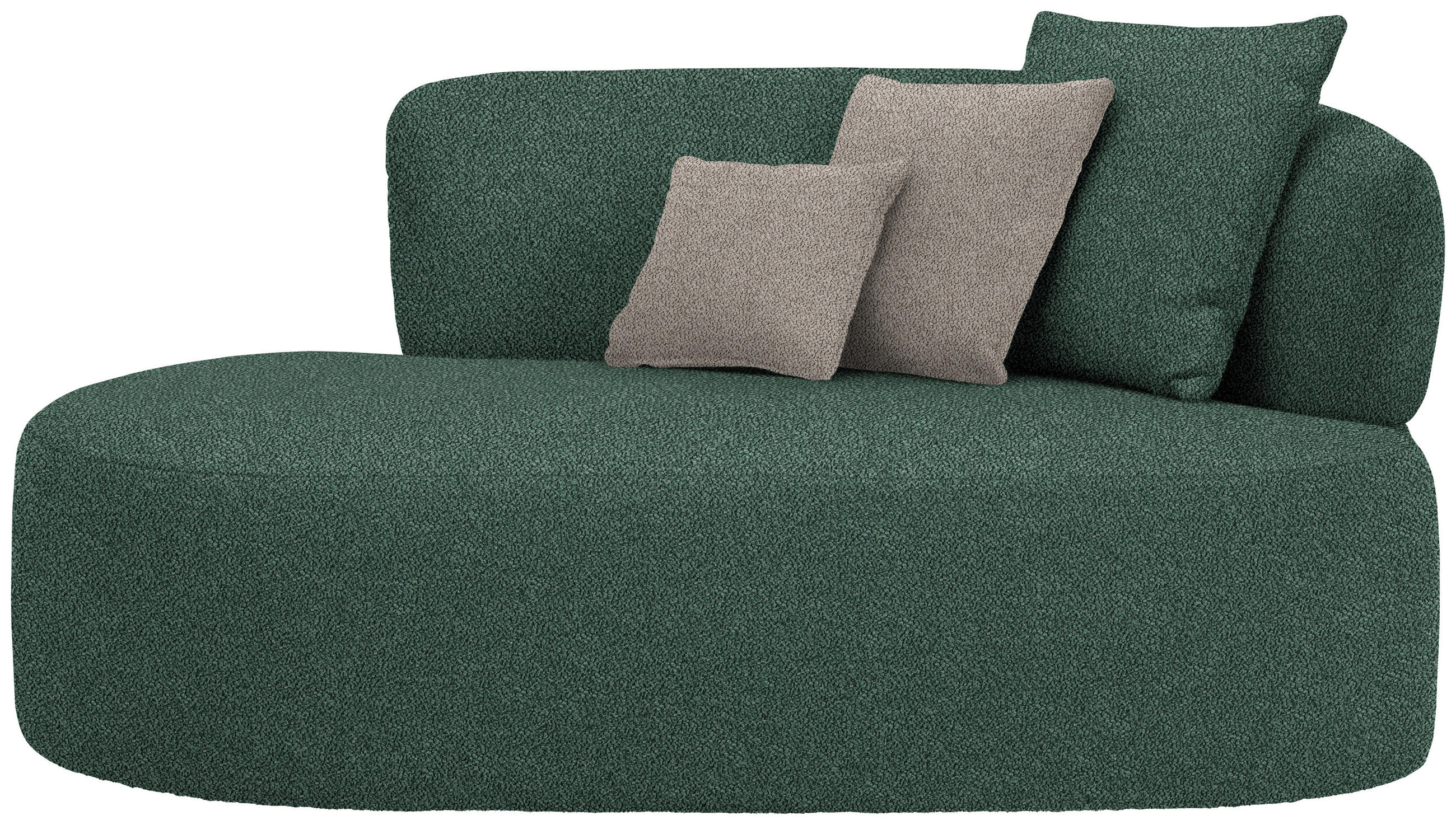 RÉCAMIERE in Plüsch Dunkelgrün, Graubraun  - Dunkelgrün/Graubraun, MODERN, Kunststoff/Textil (166/86/105cm) - Hom`in