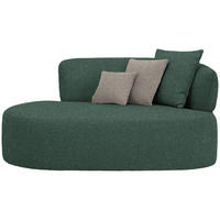 RÉCAMIERE in Plüsch Dunkelgrün, Graubraun  - Dunkelgrün/Graubraun, MODERN, Kunststoff/Textil (166/86/105cm) - Hom`in