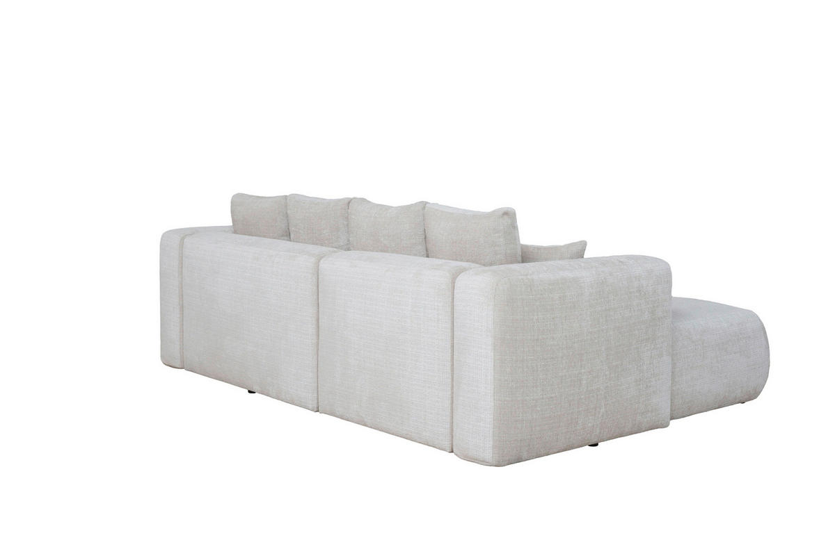 ECKSOFA Creme Chenille Zierkissen, Rückenkissen, Rücken echt  - Creme/Schwarz, MODERN, Kunststoff/Textil (188/276cm) - Milino
