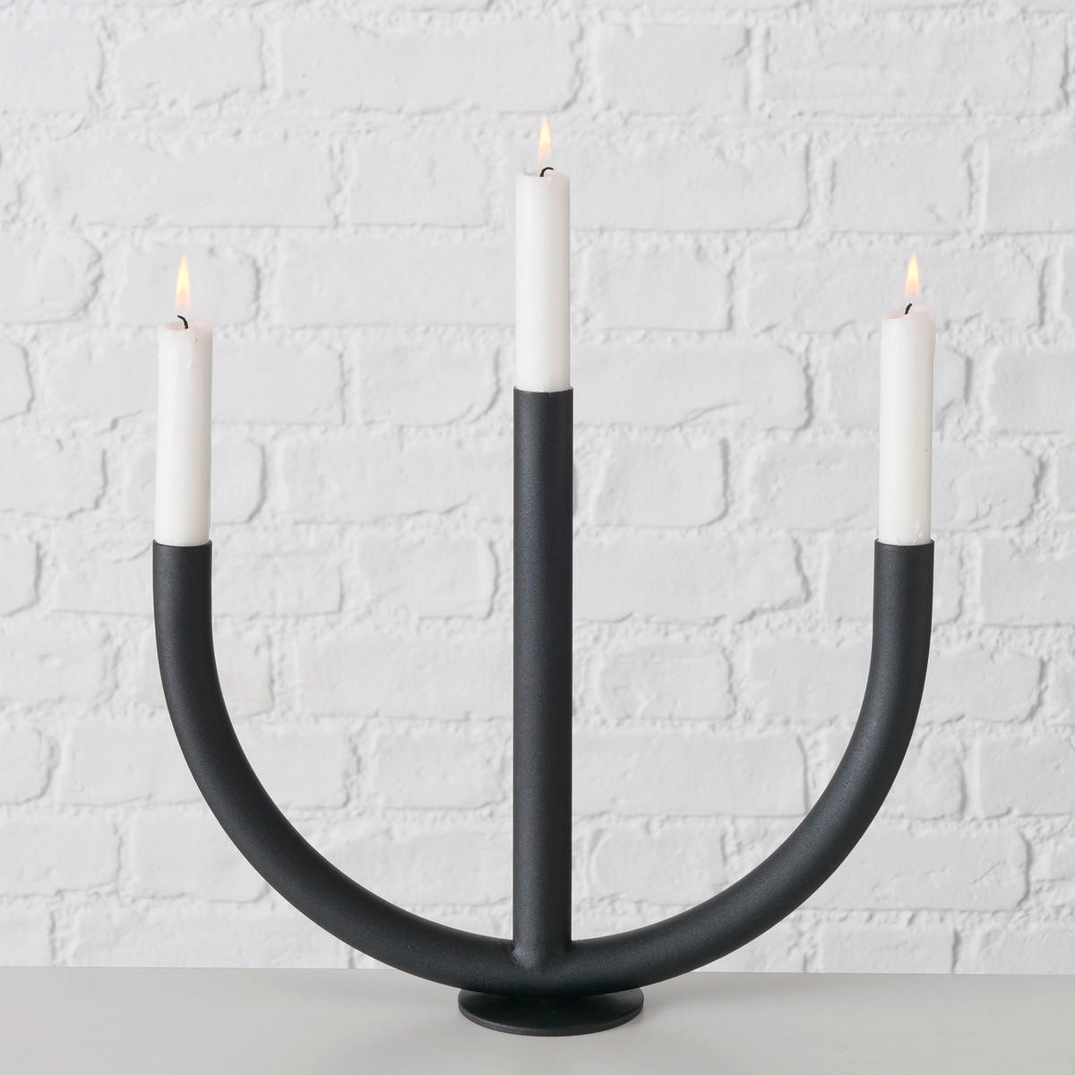 STOJAN NA DLOUHÉ SVÍČKY  kov - černá, Basics, kov (33/8/27cm) - Ambia Home