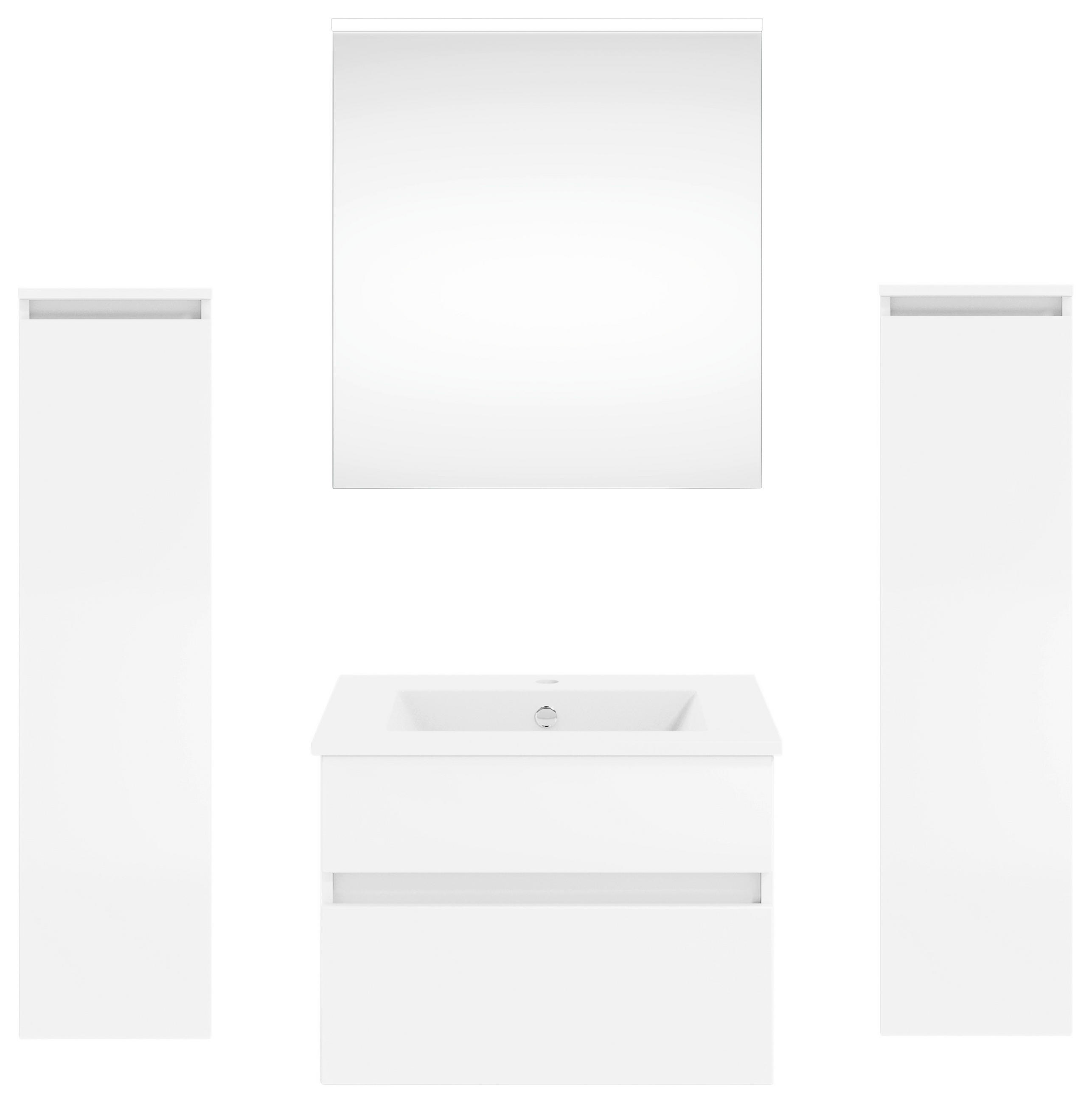 BADEZIMMER in 122,4 cm - Weiß Hochglanz/Weiß, KONVENTIONELL, Holzwerkstoff (122,4cm) - Puris