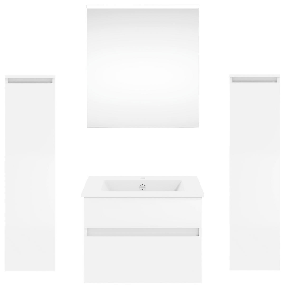 BADEZIMMER  in 122,4 cm  - Weiß Hochglanz/Weiß, KONVENTIONELL, Holzwerkstoff (122,4cm) - Puris