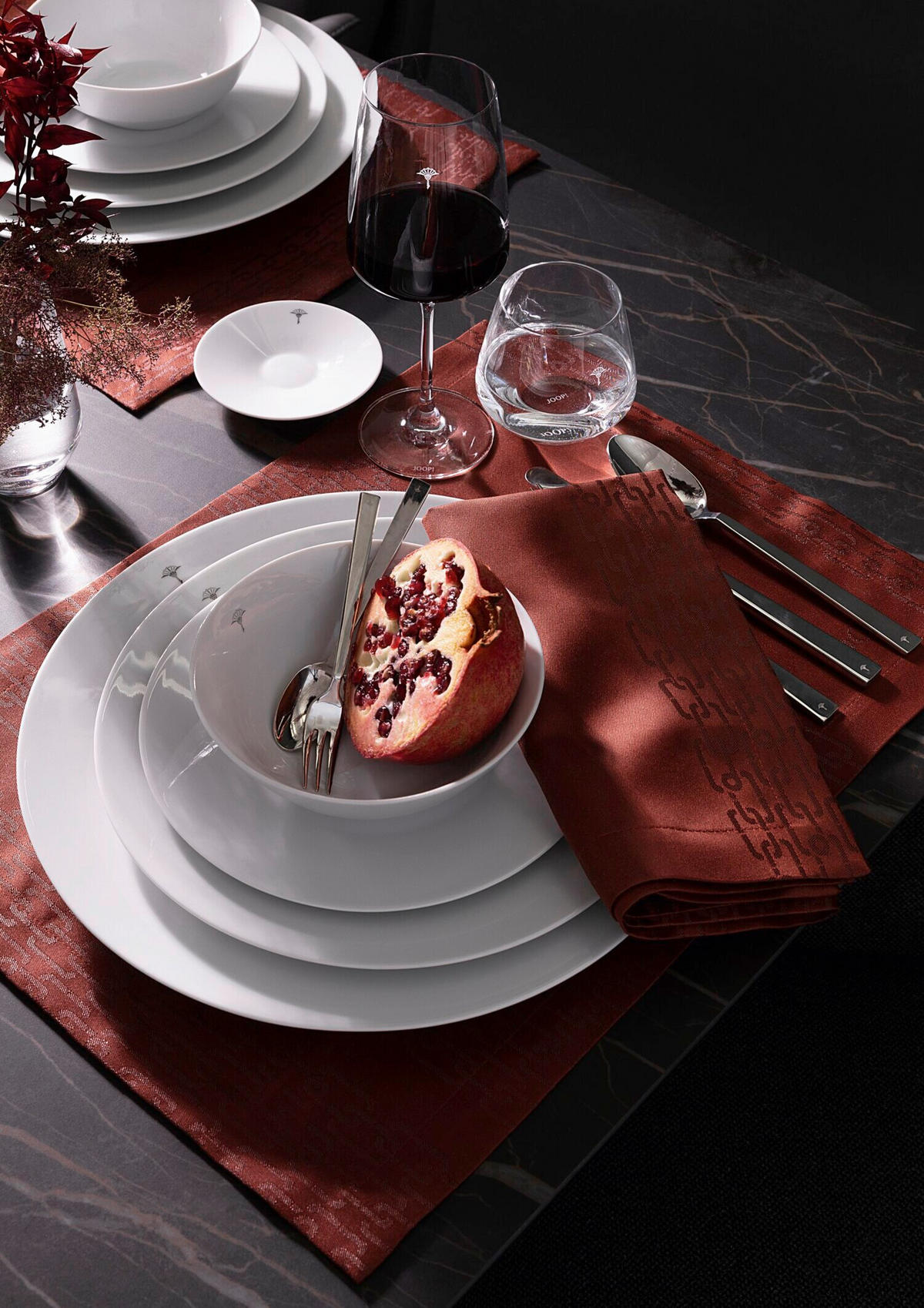 Serviette 2er-Set 50/50 cm   - Rotbraun/Rot, Basics, Textil (50/50cm) - Joop!