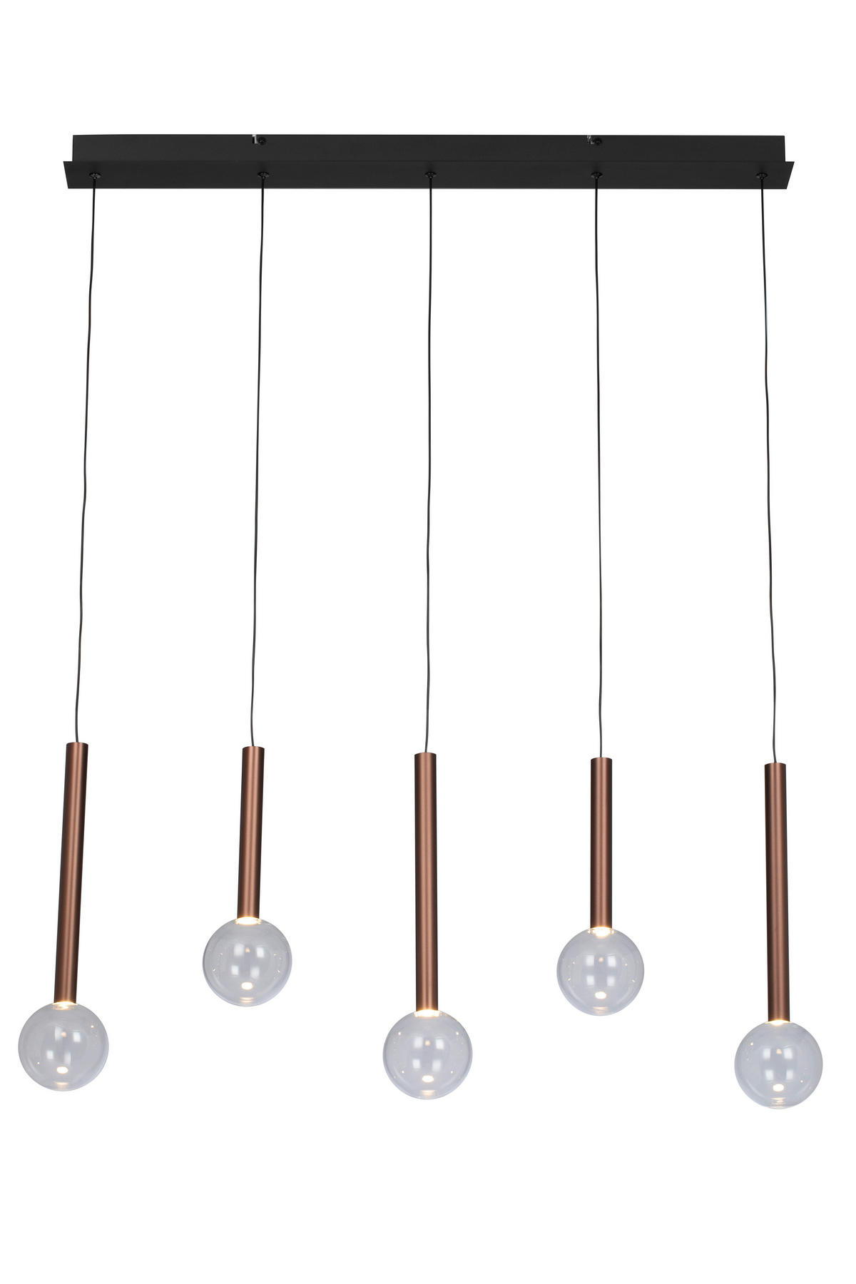 LED-HÄNGELEUCHTE 90/10/180 cm    - Klar/Schwarz, Design, Glas/Metall (90/10/180cm) - Dieter Knoll