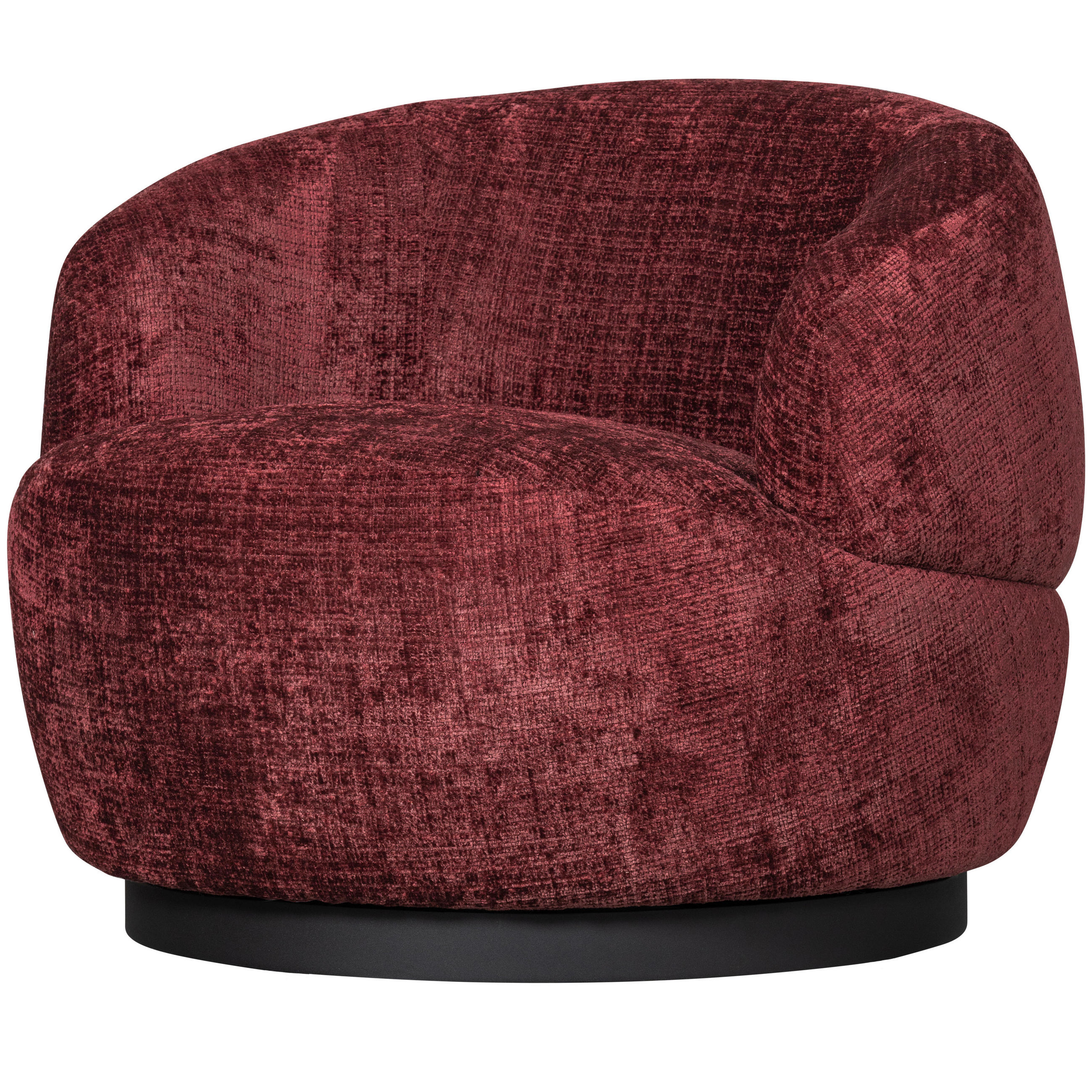 SESSEL in Chenille Aubergine  - Aubergine/Schwarz, Design, Textil/Metall (84/71/88cm) - Livetastic