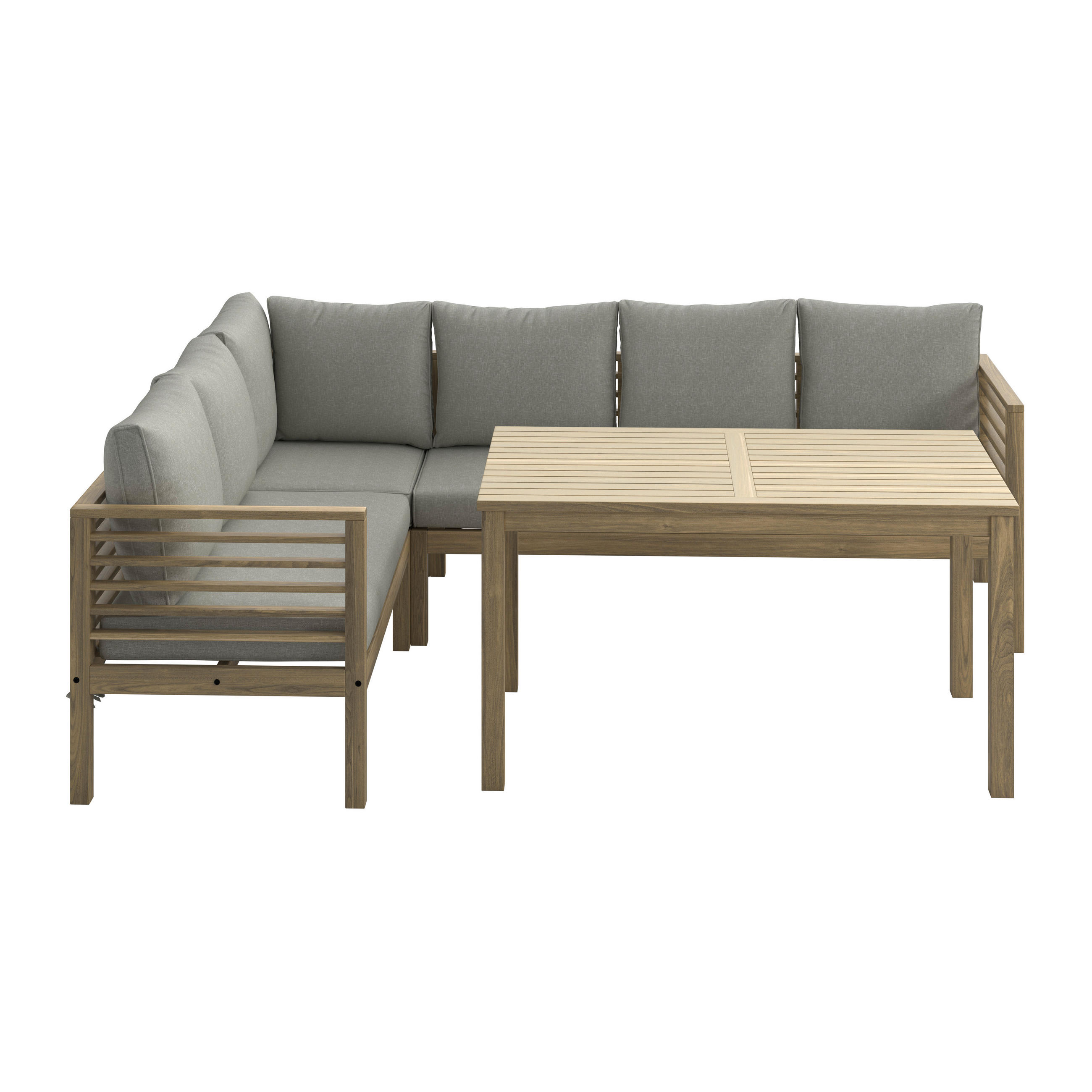 ☘️aiiKEN73*Garden☘️AG202606 Set dining grădină lemn parțial masiv 226 x 173 cm