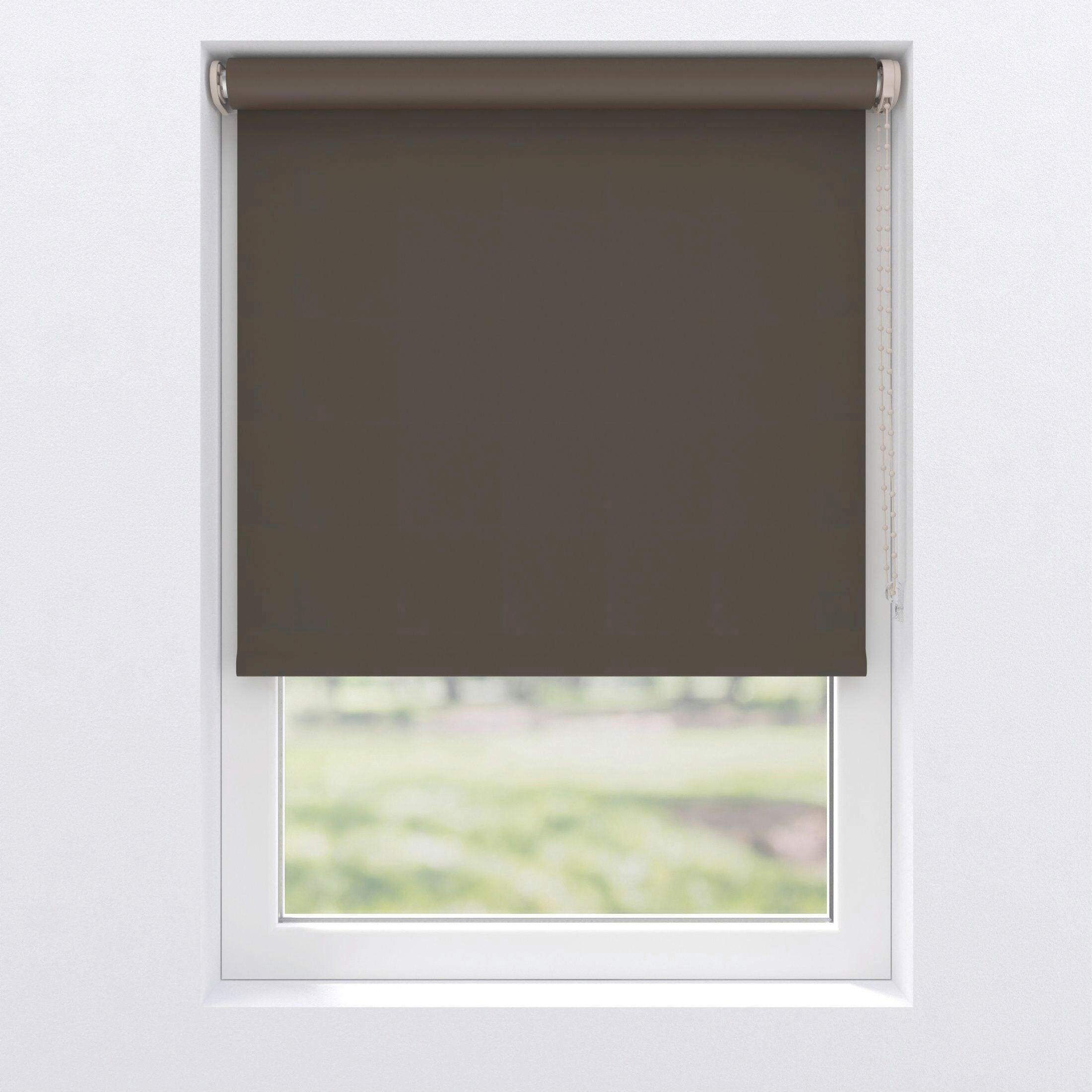VERDUNKELUNGSROLLO  - Dunkelbraun, Basics, Textil (130/190cm)