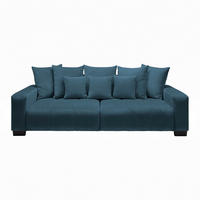 BIG SOFFA i petrol  - petrol/svart, Modern, trä (246/93/124cm) - MID.YOU