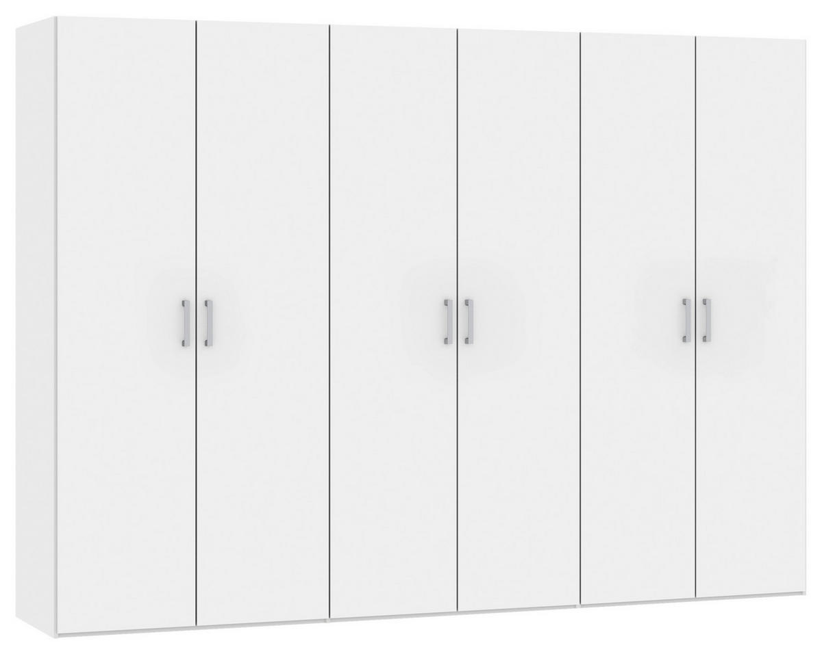 DREHTÜRENSCHRANK  in Weiß  - Chromfarben/Weiß, Design, Holzwerkstoff (303/236/59cm) - Carryhome