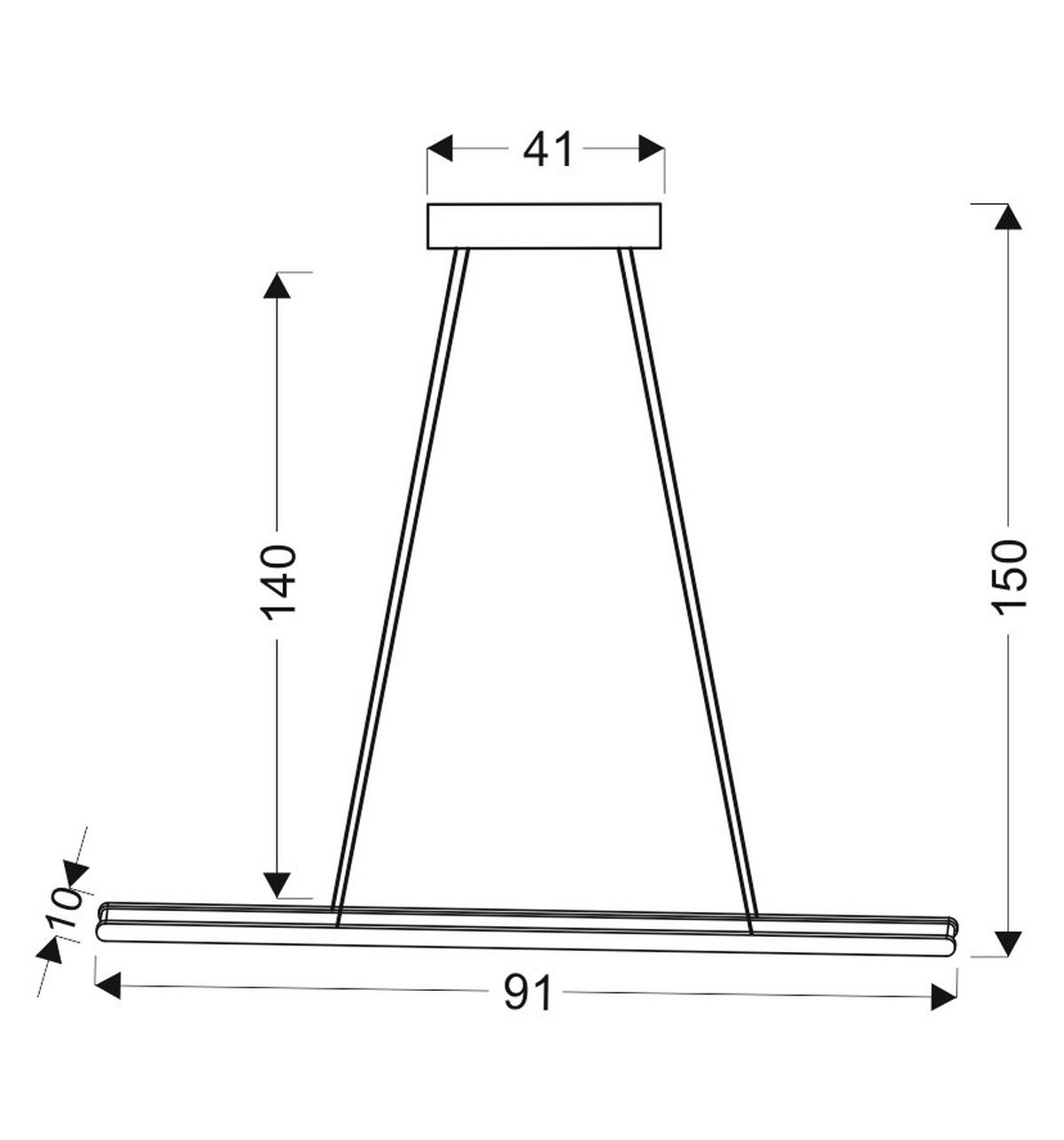 LED-PENDELLEUCHTE 91/10/150 cm  - Hellbraun, Design, Metall (91/10/150cm)