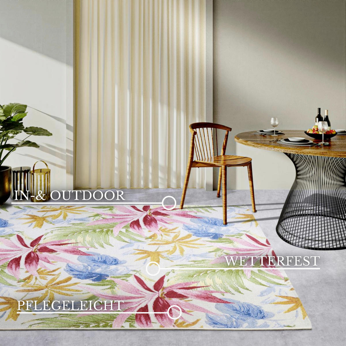 OUTDOORTEPPICH 200/285 cm Kollektion 1767 Creme, Multicolor  - Multicolor/Creme, Design, Kunststoff (200/285cm) - Villeroy & Boch