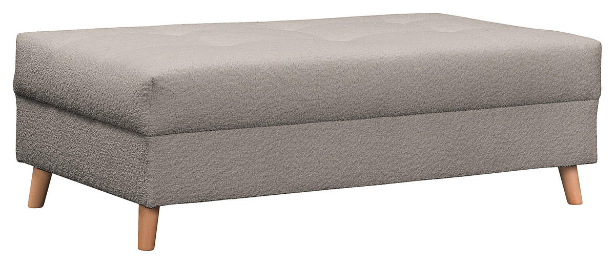 ECKSOFA inkl. Hocker Ariella in Bouclé Grau  231/161 cm  - Naturfarben/Grau, Design, Holz/Textil (231/161cm) - Livetastic
