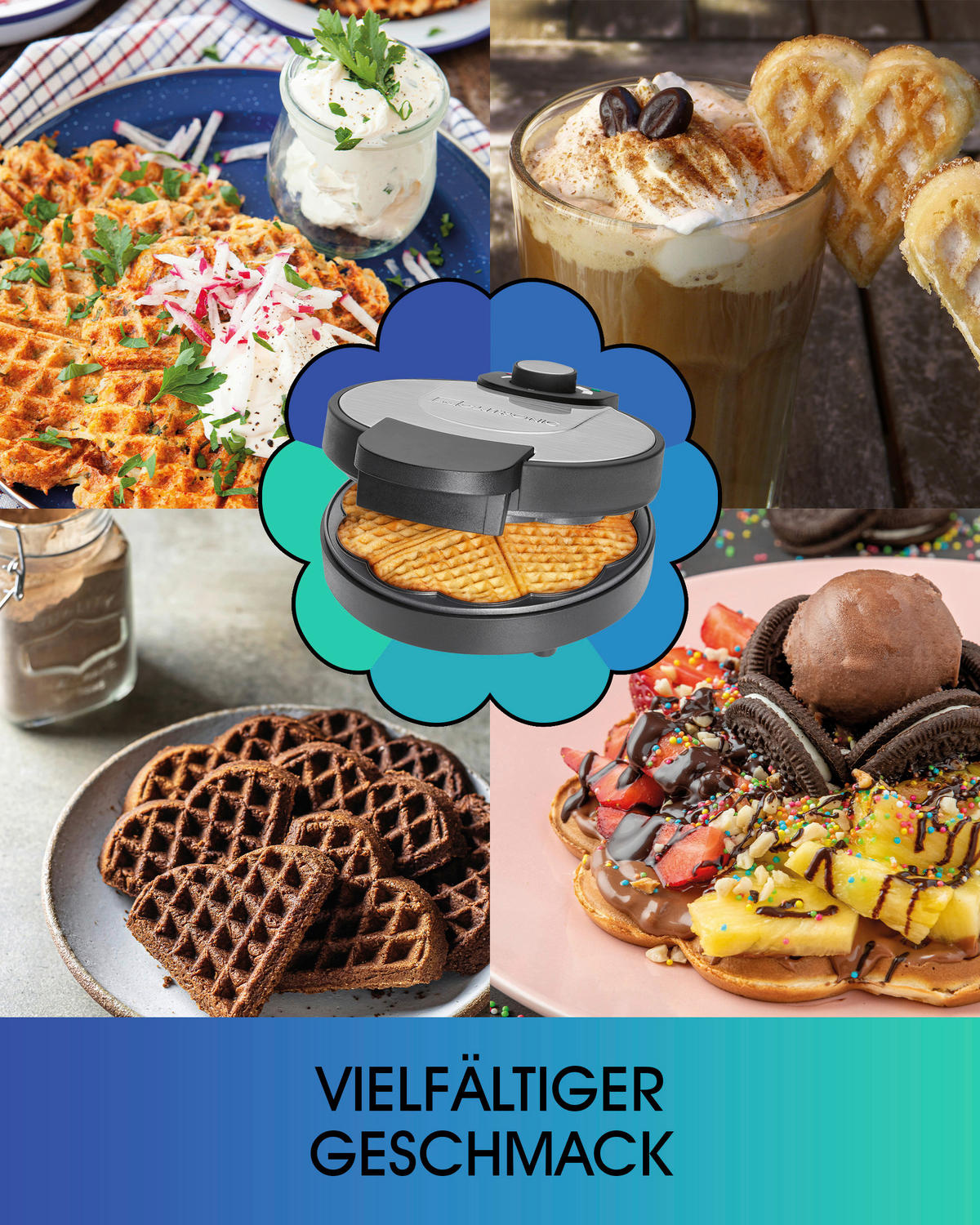 WAFFELAUTOMAT  - Edelstahlfarben/Schwarz, LIFESTYLE, Kunststoff/Metall (20/9,5/26cm) - Clatronic