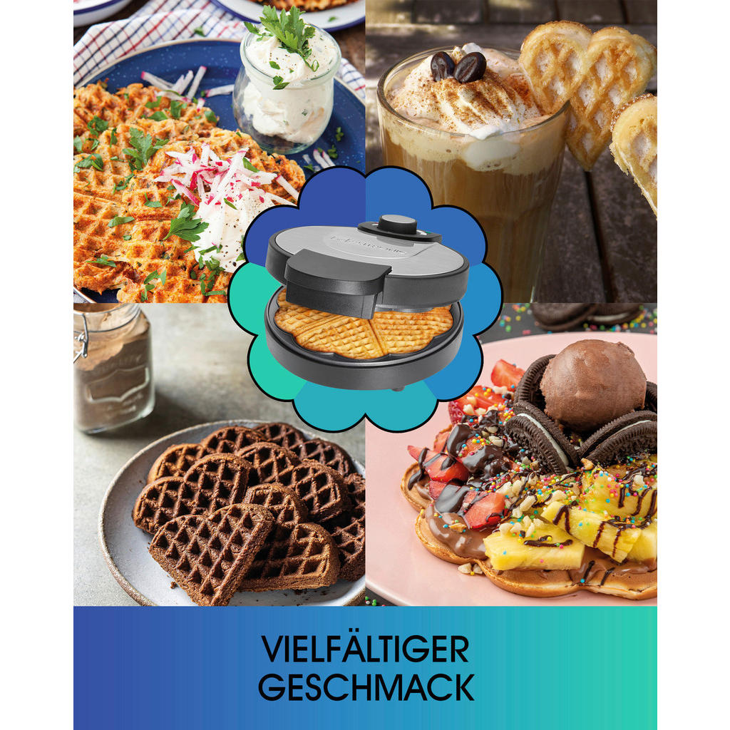 Thumbnail - Clatronic Waffelautomat, Schwarz, Edelstahl, Metall, Kunststoff, 20x9.5x26 cm, Küchengeräte, Waffeleisen