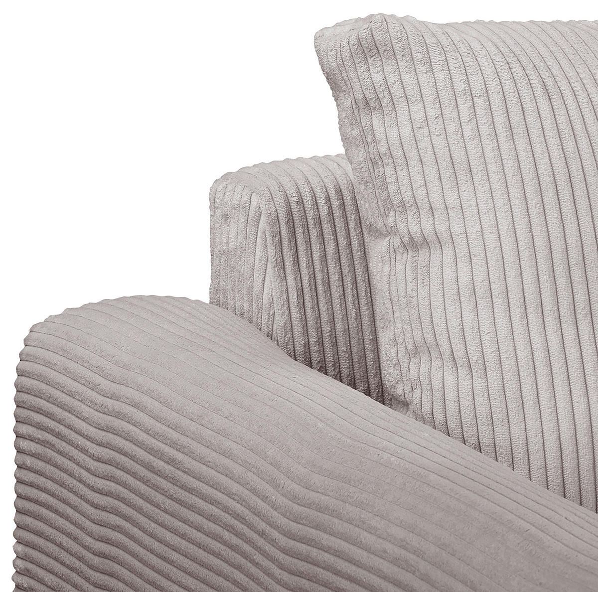 ECKSOFA inkl. Hocker Ariella Grau Cord  - Naturfarben/Grau, Design, Holz/Textil (231/161cm) - Livetastic