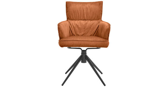 ARMLEHNSTUHL in Eisen Velours - Dunkelgelb/Schwarz, Design, Textil/Metall (58/91/62cm) - Dieter Knoll