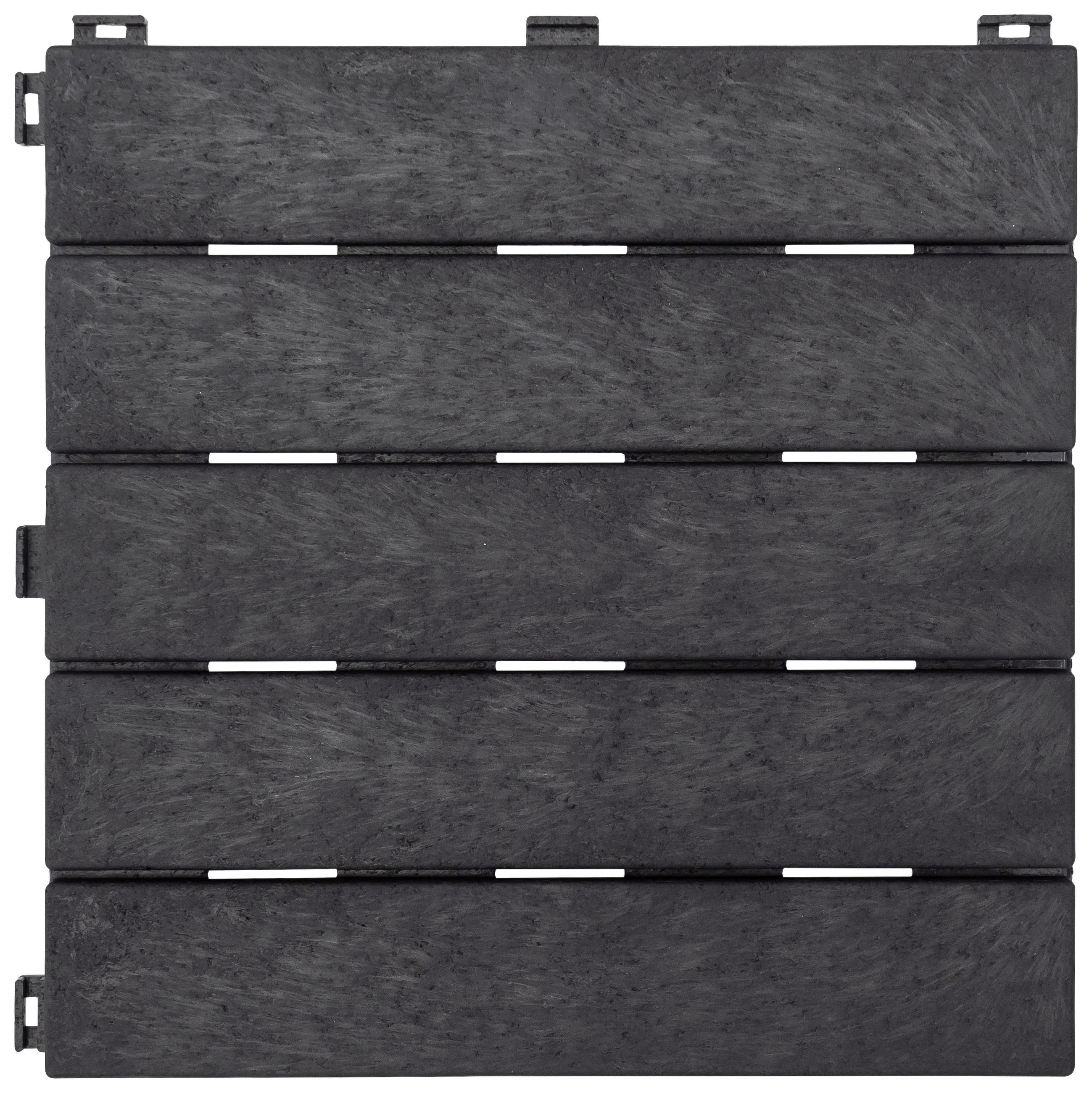 TERRASSENFLIESE GRAPHITE 30X30CM 6-ER SET  - Graphitfarben, MODERN, Kunststoff (31,3/31,3/9cm)