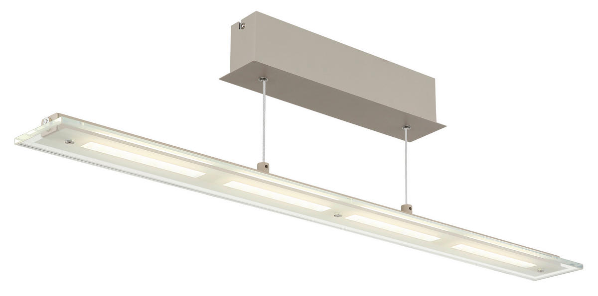 LED-HÄNGELEUCHTE Novak 88/9/150 cm  - Sandfarben/Klar, Design, Glas/Kunststoff (88/9/150cm) - Globo