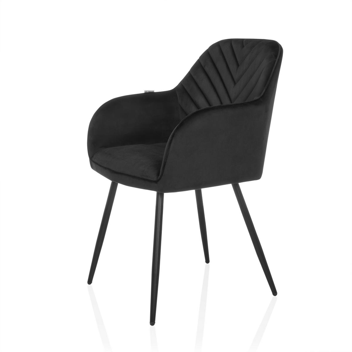 STOL MED ARMSTÖD  - svart, Modern, metall/textil (55/86/58cm) - MID.YOU