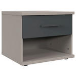 NACHTKÄSTCHEN 46/38/40 cm  in Graphitfarben, Grau, Sahara  - Graphitfarben/Schwarz, Design, Holzwerkstoff/Kunststoff (46/38/40cm) - Carryhome