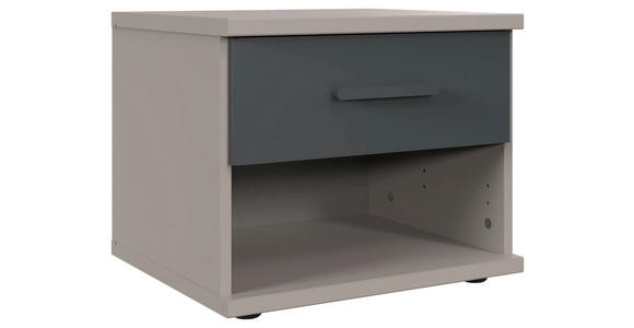 NACHTKÄSTCHEN 46/38/40 cm  in Graphitfarben, Grau, Sahara  - Graphitfarben/Schwarz, Design, Holzwerkstoff/Kunststoff (46/38/40cm) - Carryhome