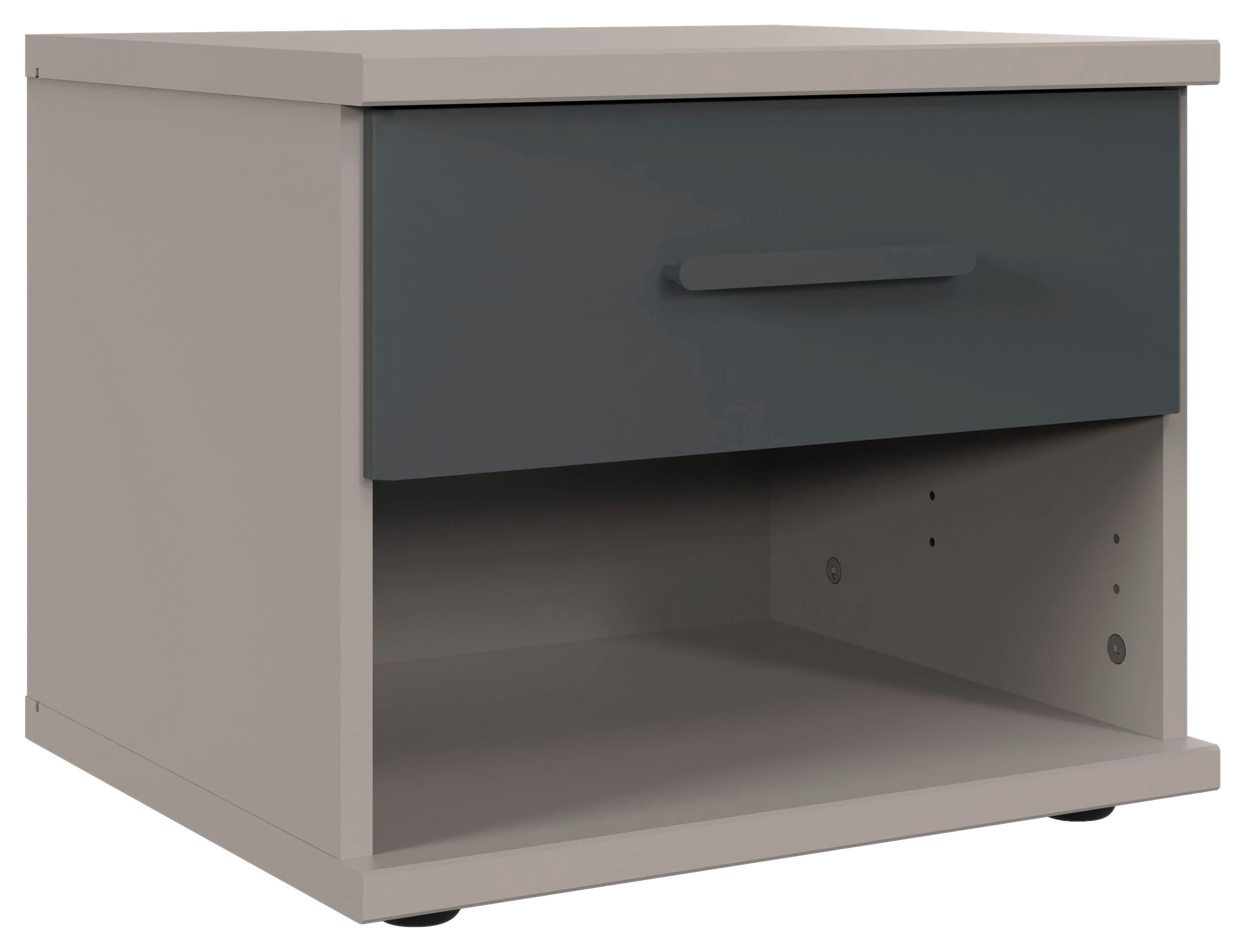 Carryhome Nachtschrank Graphit, Grau, Sahara 46x38x40 cm