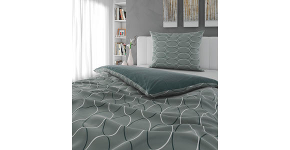 WENDEBETTWÄSCHE Mavie Satin 140/200 cm  - Grün, KONVENTIONELL, Textil (140/200cm) - Novel