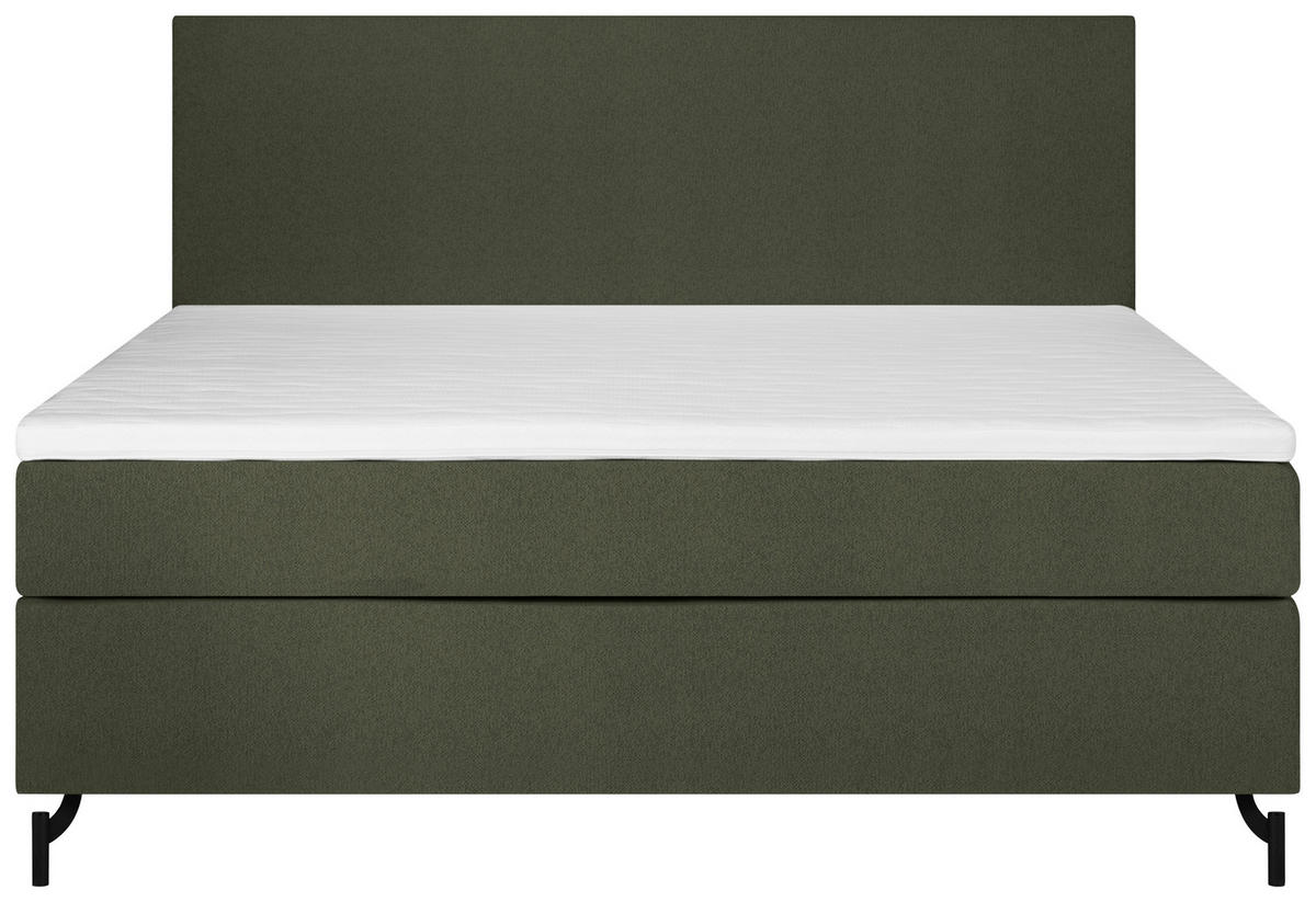 BOXSPRINGBETT 180/200 cm  in Dunkelgrün  - Dunkelgrün/Schwarz, Modern, Textil (180/200cm) - MID.YOU