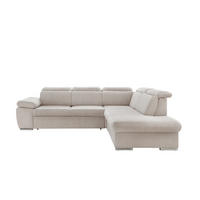 ECKSOFA in Cord Beige  - Chromfarben/Beige, Design, Textil/Metall (283/228cm) - Livetastic