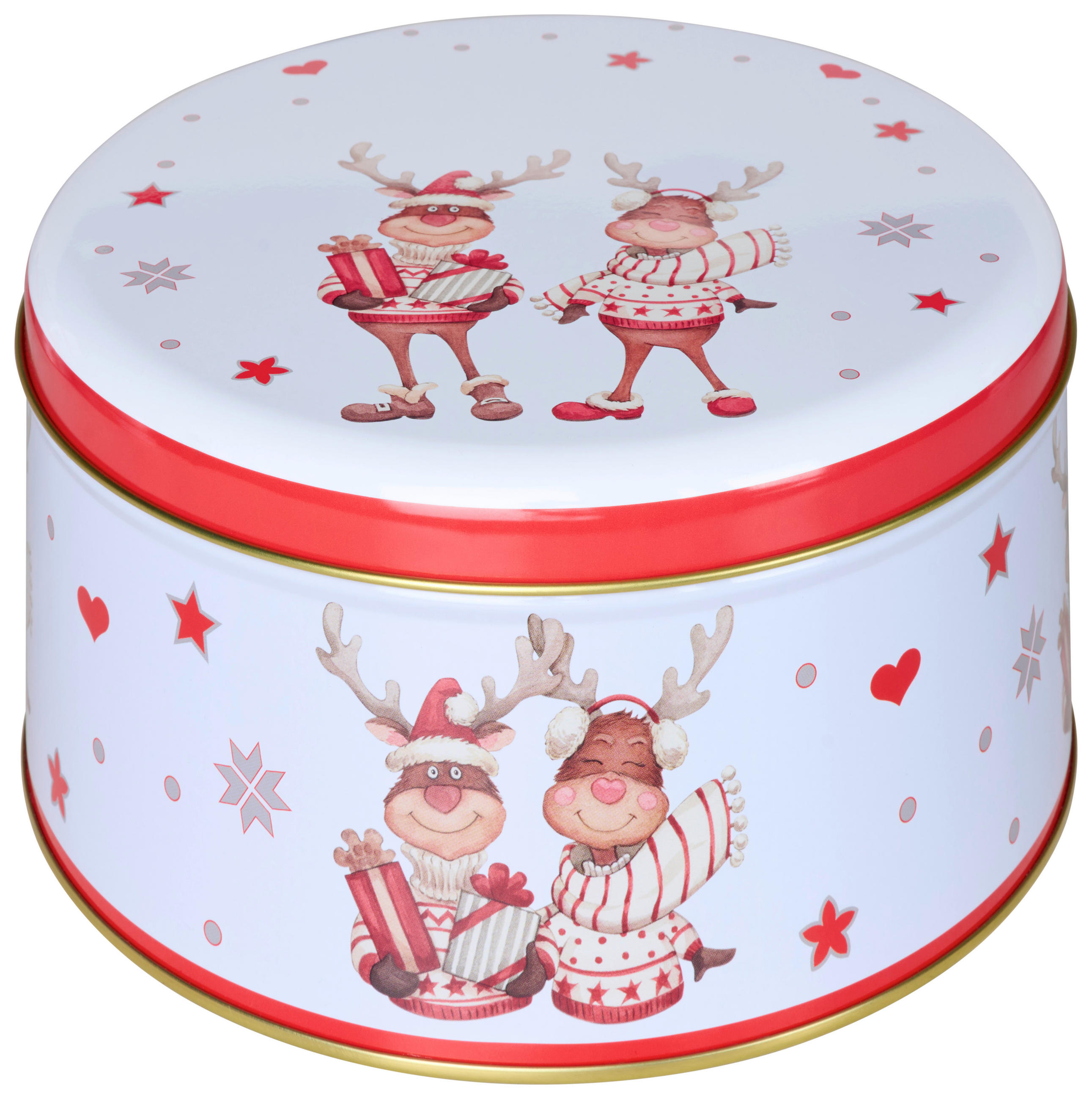 KEKSDOSE 1.21 l  - Hellrot/Cognac, LIFESTYLE, Metall (13,6/8,3cm) - X-Mas