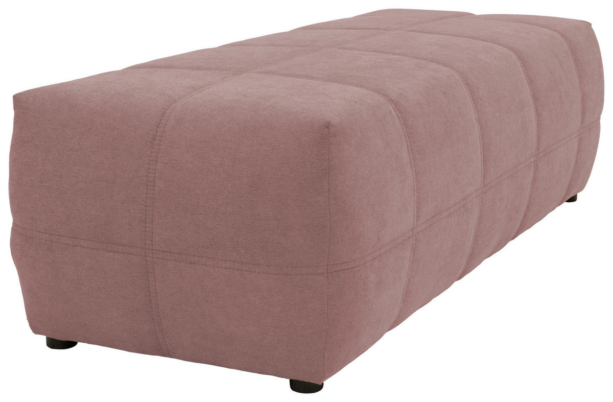 HOCKER in Textil Rosa  - Schwarz/Rosa, Design, Kunststoff/Textil (150/60/40cm) - MID.YOU