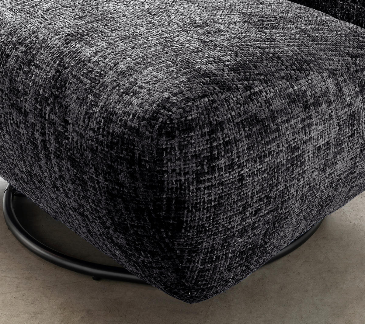 XXL-SESSEL in Struktur Schwarz  - Schwarz, Trend, Textil/Metall (95/77/94cm) - Livetastic