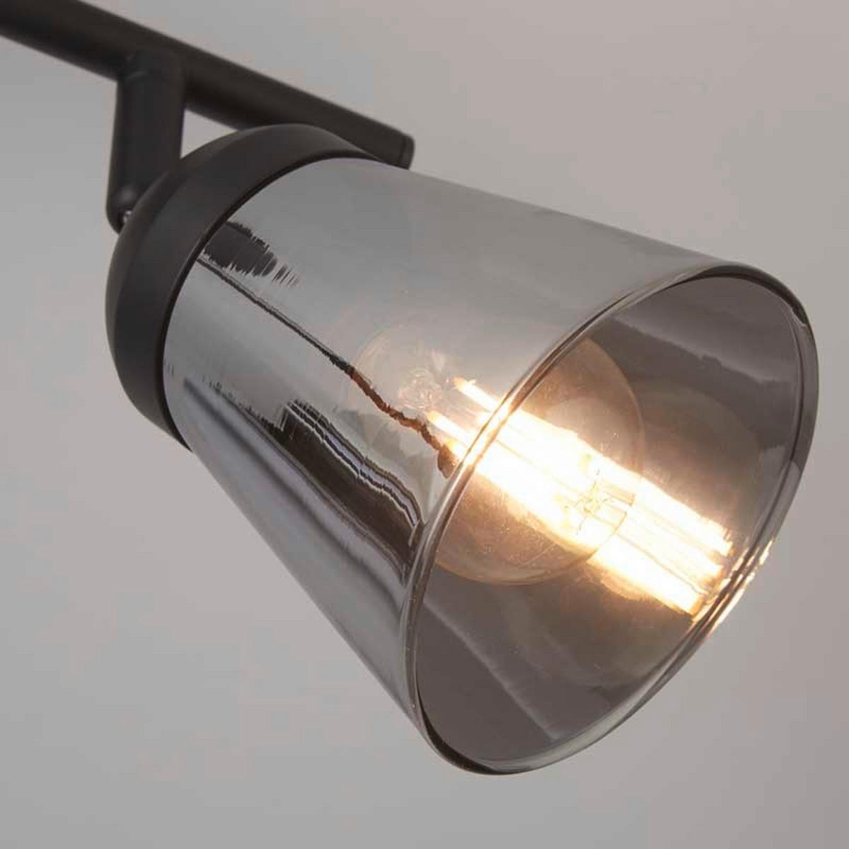 DECKENSTRAHLER 50/25/13 cm   - Schwarz, Basics, Glas/Metall (50/25/13cm)