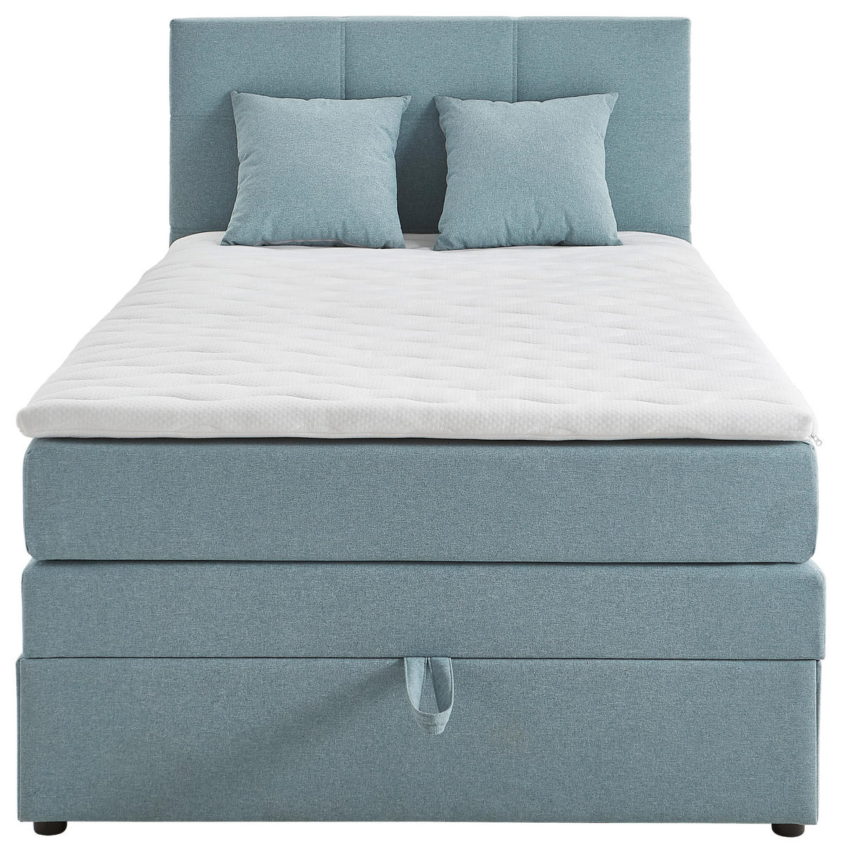 BOXSPRINGBETT 90/200 cm  in Hellblau  - Schwarz/Hellblau, Design, Kunststoff/Textil (90/200cm) - Welnova