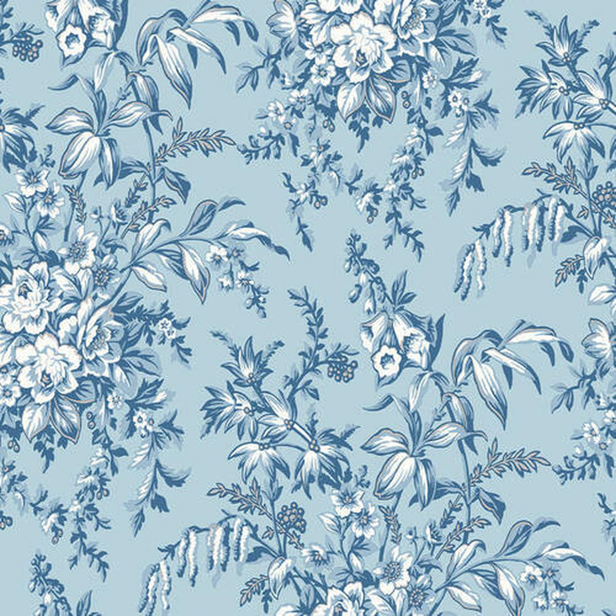 VLIESTAPETE  - Blau, Basics, Papier/Kunststoff (52/1005cm) - Xora