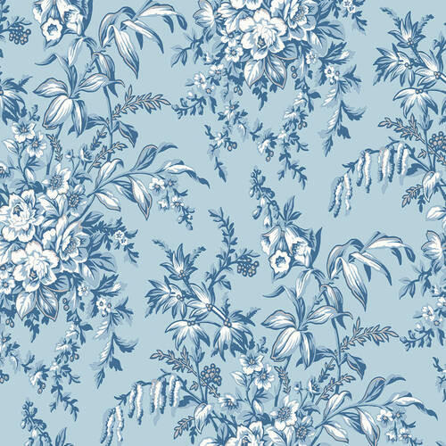 Xora Vliestapete Blau 52x1005 cm