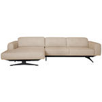 ECKSOFA in Struktur Sandfarben  163/305 cm  - Sandfarben/Eichefarben, Design, Holz/Textil (163/305cm) - Novel