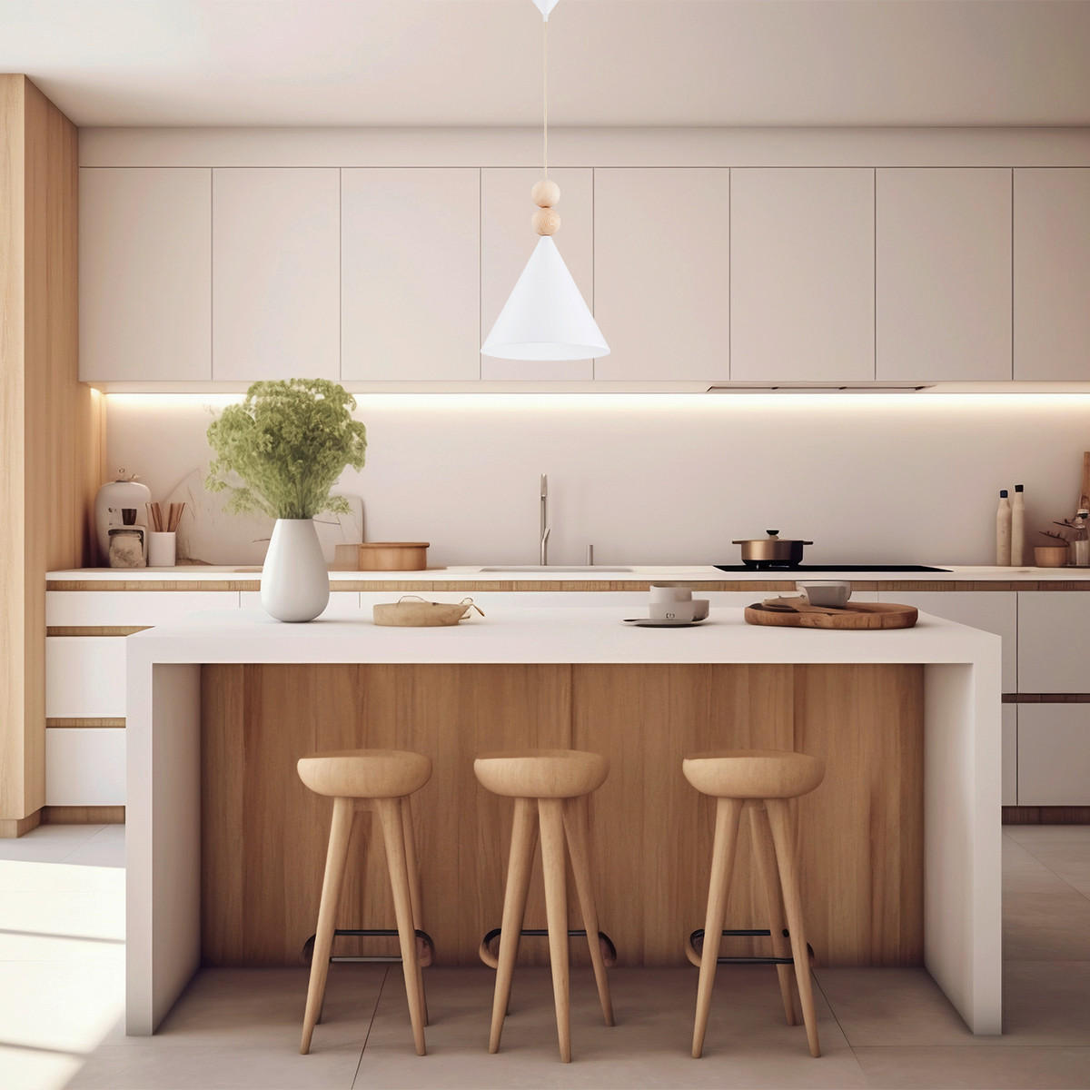 HÄNGELEUCHTE KEGEL 32/32/158 cm   - Weiß, Basics, Metall (32/32/158cm)