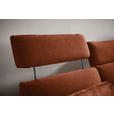 ECKSOFA in Flachgewebe Rostfarben  259/152 cm  - Rostfarben/Schwarz, Design, Textil/Metall (259/152cm) - Dieter Knoll