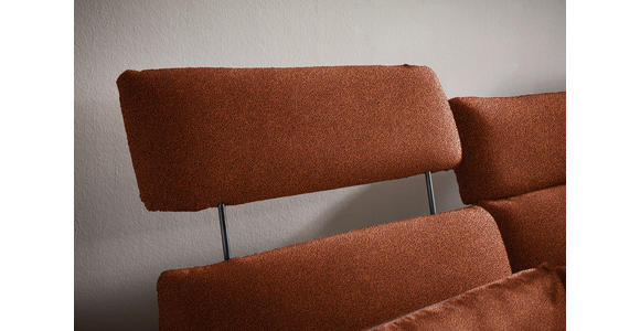 ECKSOFA in Flachgewebe Rostfarben  259/152 cm  - Rostfarben/Schwarz, Design, Textil/Metall (259/152cm) - Dieter Knoll