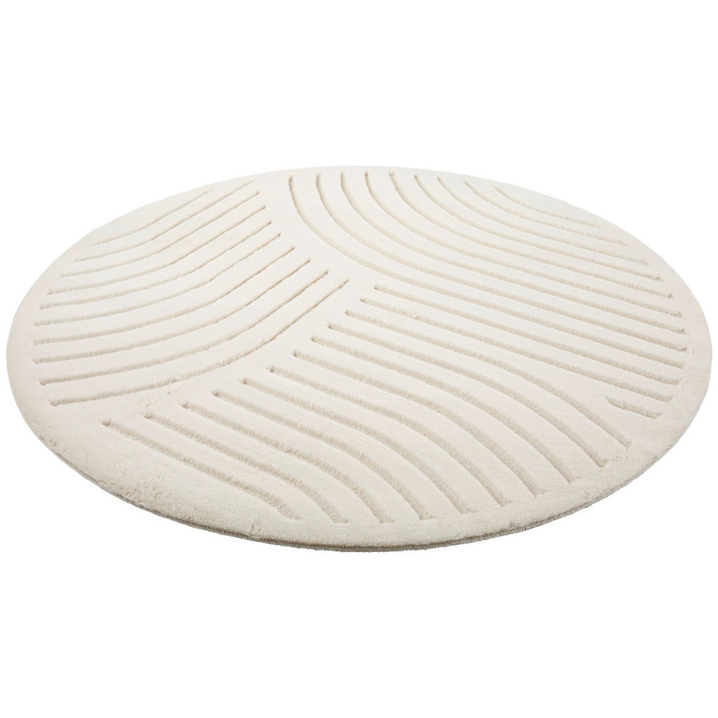 Thumbnail - Novel Hochflorteppich Siena, Beige, Kunststoff, geometrisch, rund, Bsci, Oeko-Tex® Standard 100, für Fußbodenheizung gee...