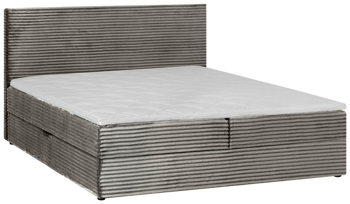 BOXBETT 140/200 cm  in Hellgrau  - Hellgrau/Schwarz, Trend, Kunststoff/Textil (140/200cm) - Boxxx